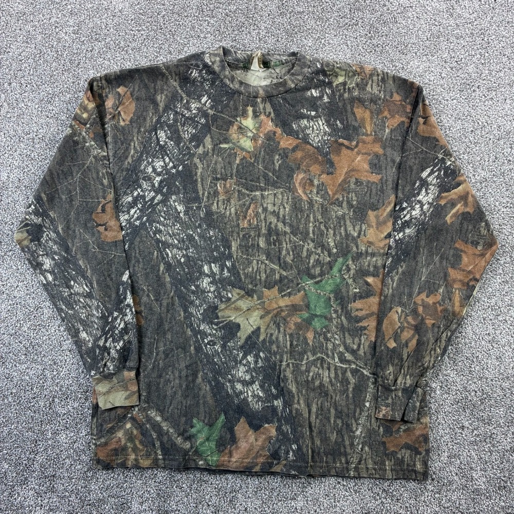 Vintage Jerzees Outdoors Camo Shirt Mens XL Realtree Camouflage Long Sleeve